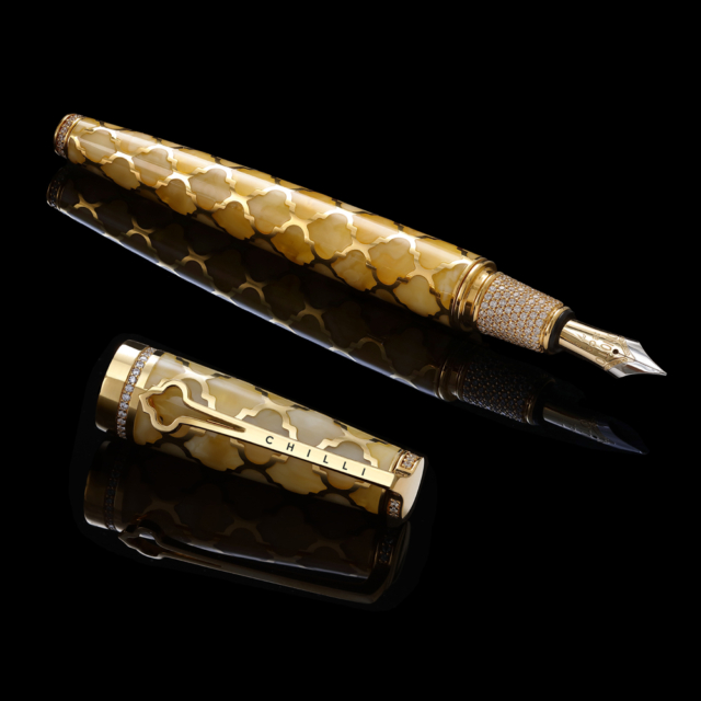 Chilli jewellery ireneusz glaza pióro wieczne z bursztynu bałtyckiego