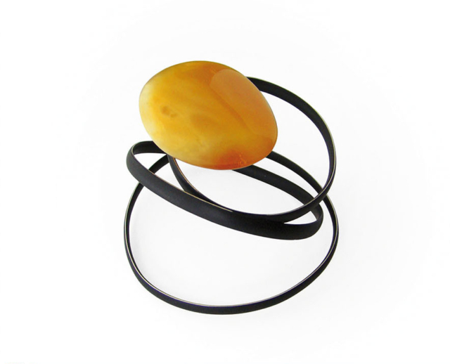 Norbert kotwicki: bransoleta bursztyn bałtycki, srebro