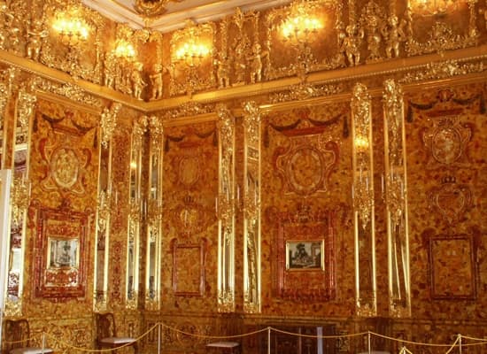 Fragment zrekonstruowanej Bursztynowej Komnaty